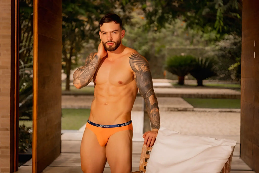 Orange jor 2346 cannes bikini briefs in bright orange featuring a comfortable fit and soft fabric