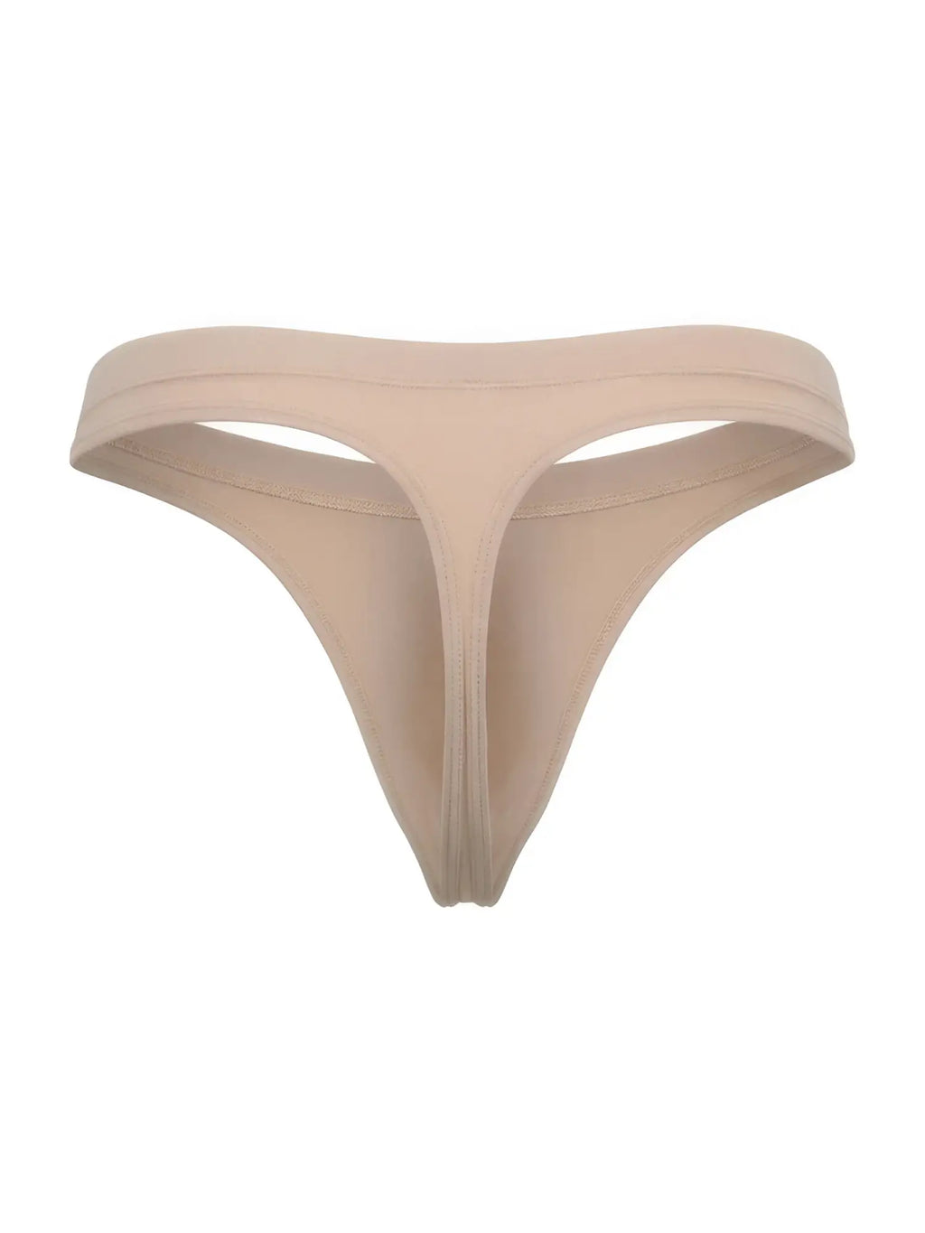 Beige jor 2349 invisible thong made of smooth stretchy fabric with seamless design shown from the back side