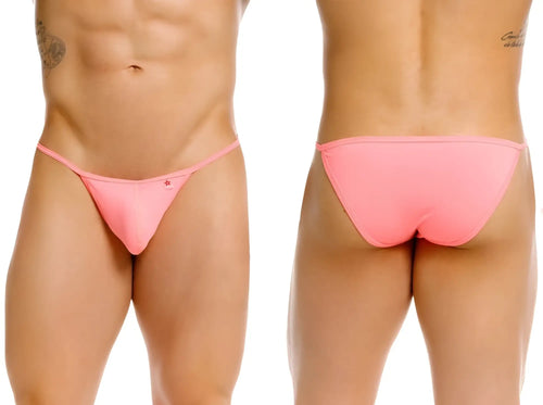 Pink thong bikini with small logo on front in jor 2358 axel bikini color candy design