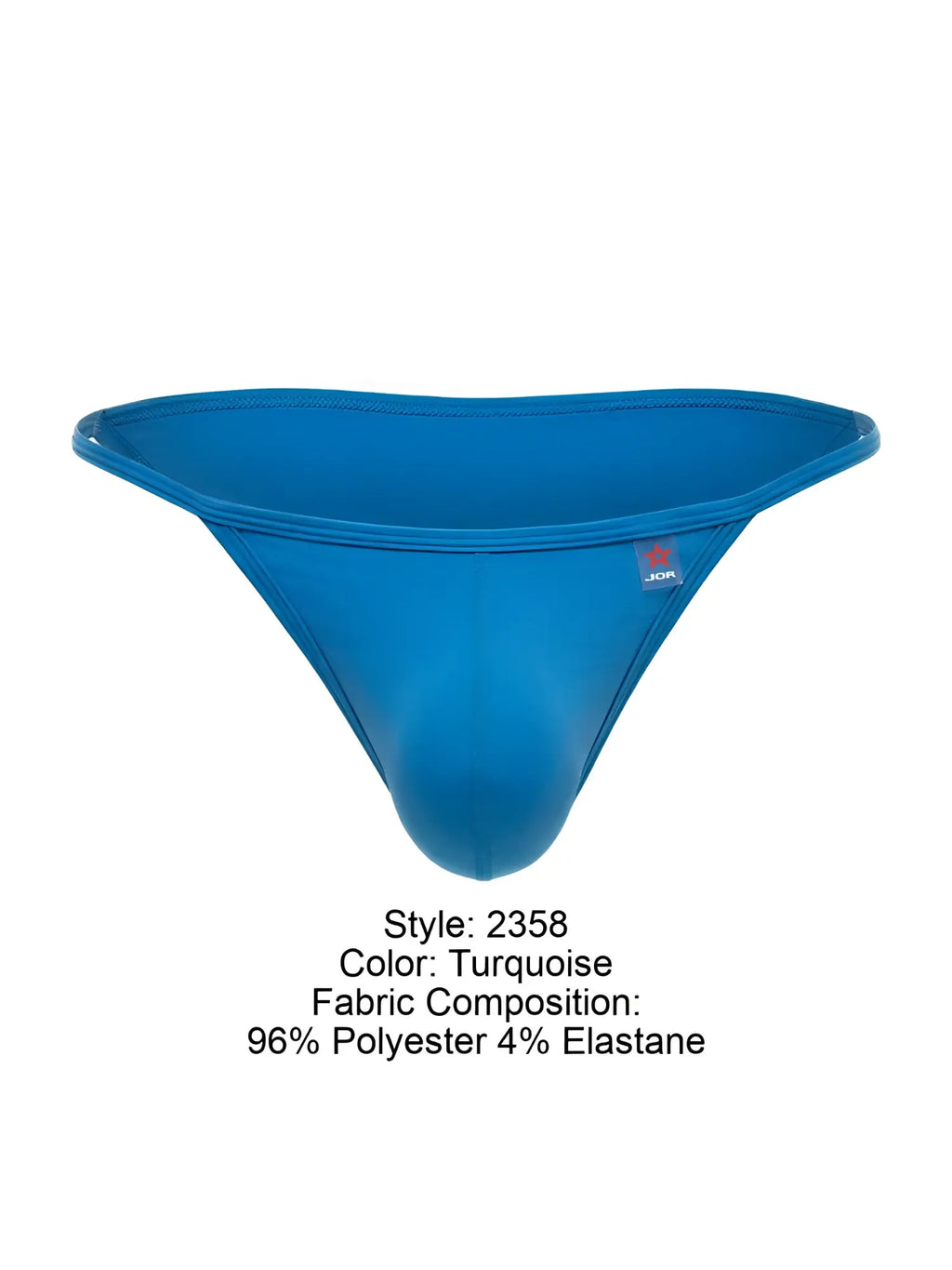 Turquoise jor 2358 axel bikini thong made of 96 polyester 4 elastane shown from the back side