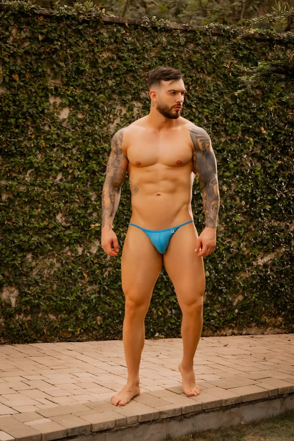 Jor 2358 axel bikini turquoise is a vibrant blue form-fitting swim trunk with a snug fit and minimalistic design