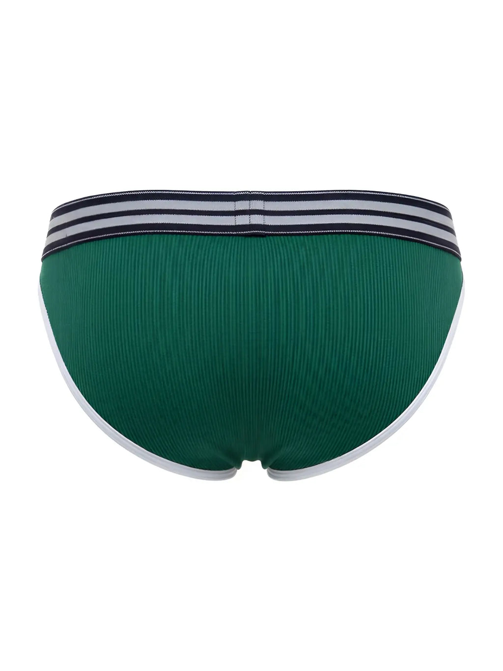 Green ribbed briefs with navy and white striped waistband from JOR 2362 Rush Bikini color green collection