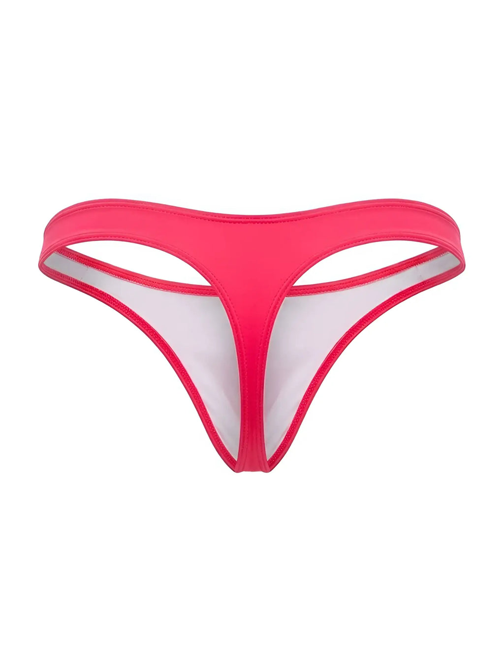 Bright pink jor 2389 travel swim thong with white inner lining and thin seamless construction in candy color