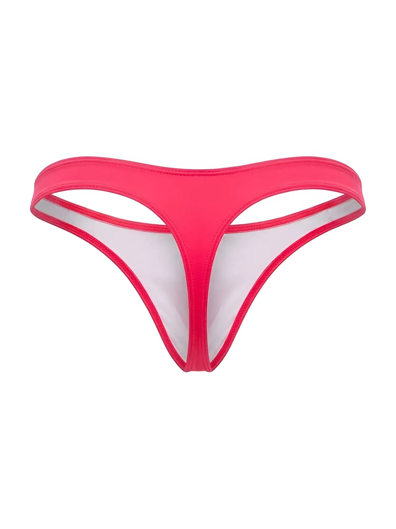 Bright pink jor 2389 travel swim thong with white inner lining and thin seamless construction in candy color