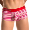 Jor lines boxer underwear red 0177 size m pink and white striped briefs with red waistband and silver jor branding