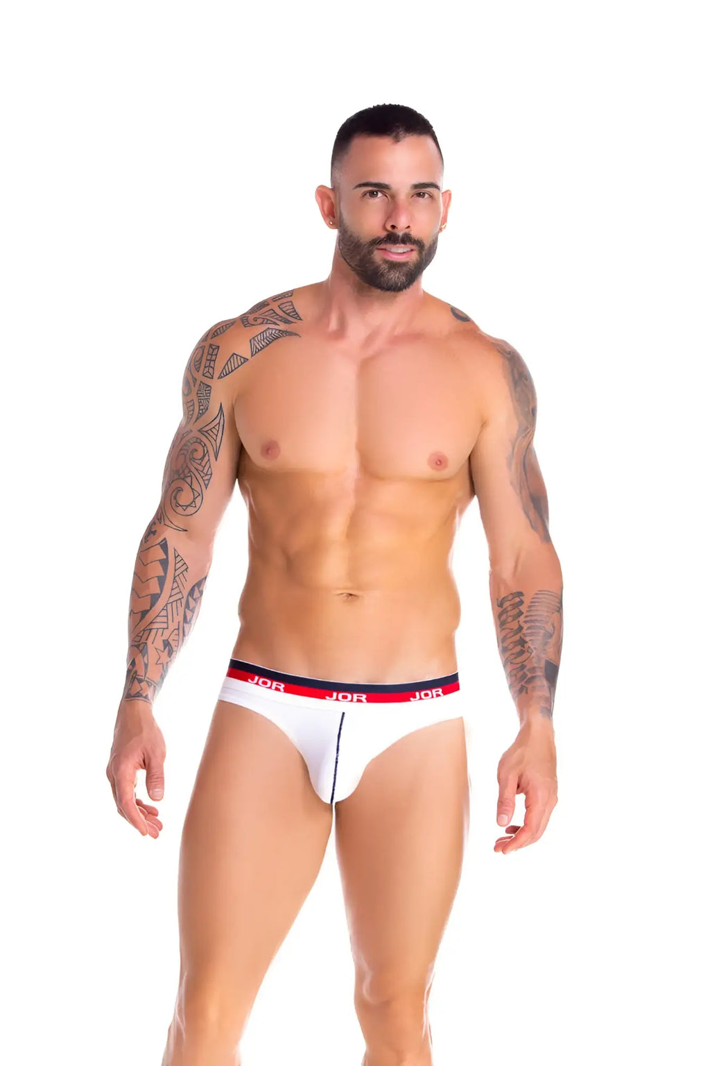 White jor naval bikini underwear size xl with red and navy trim for comfortable everyday wear