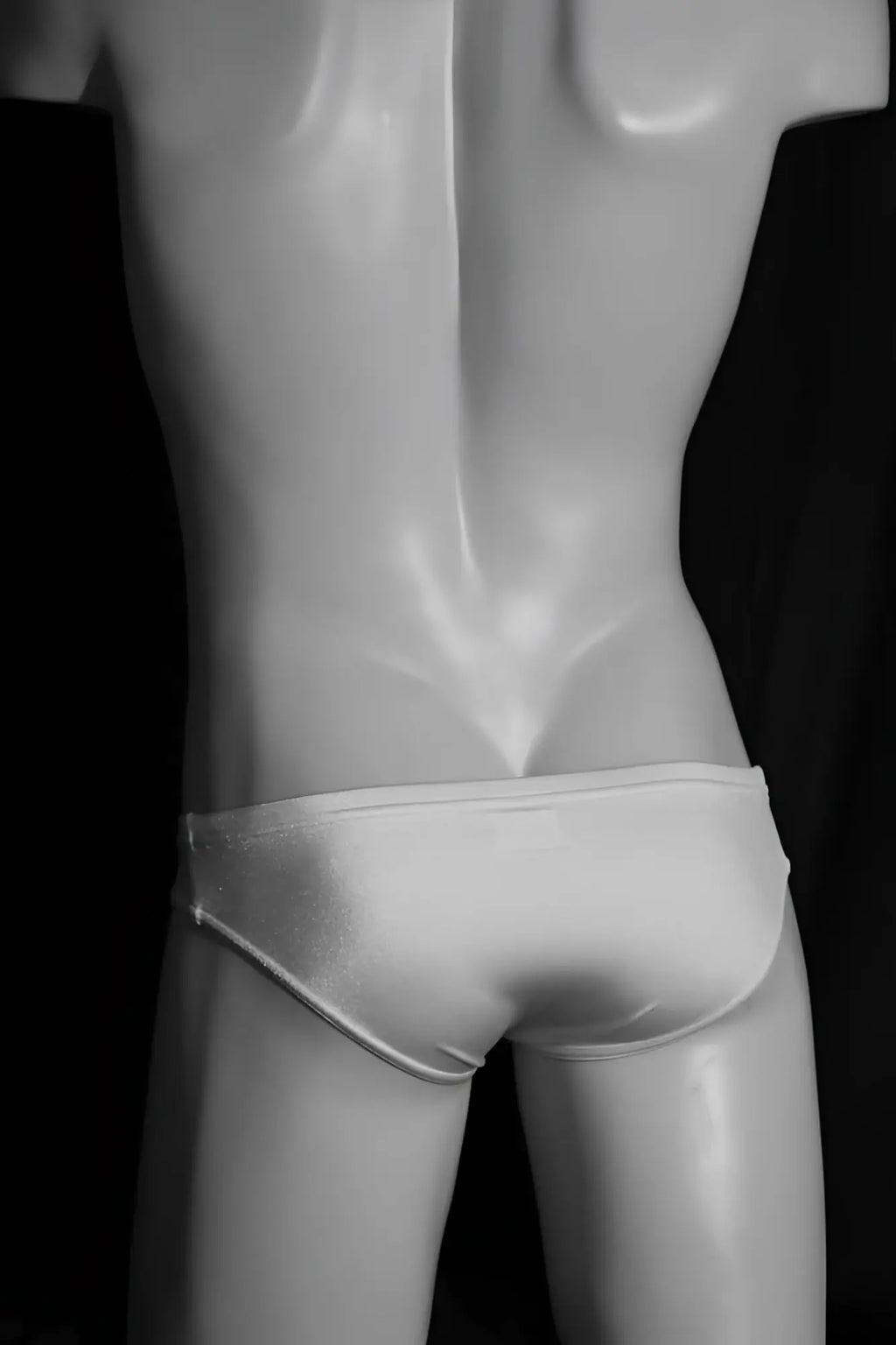 Silver metallic briefs displayed on a mannequin for jp-beach classic mini lycra bikini swimwear lilac size xl
