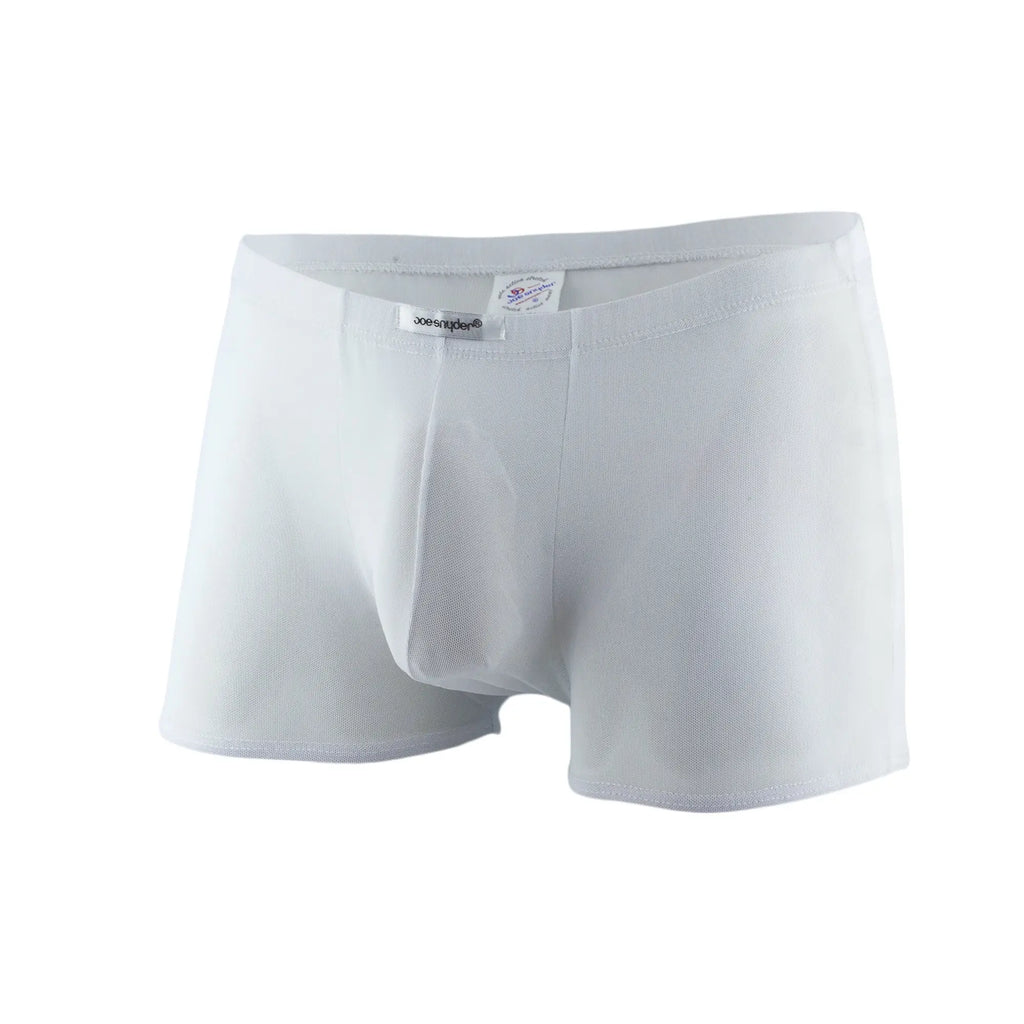 White men’s boxer briefs js08 joe snyder boxer mesh with textured seamless fabric and branded waistband label