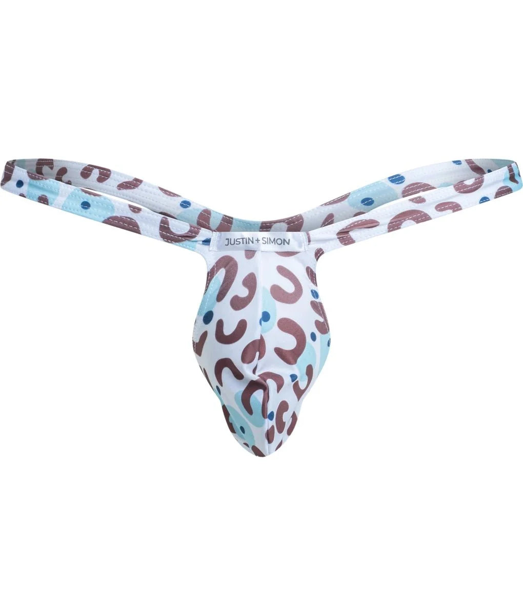 Justin + Simon XSJBU02 Men's Bulge Thong Wild Prints