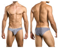 Gray sparkly JUSTIN+SIMON XSJ01 classic bikini briefs with subtle textured lurex pattern for stylish comfort