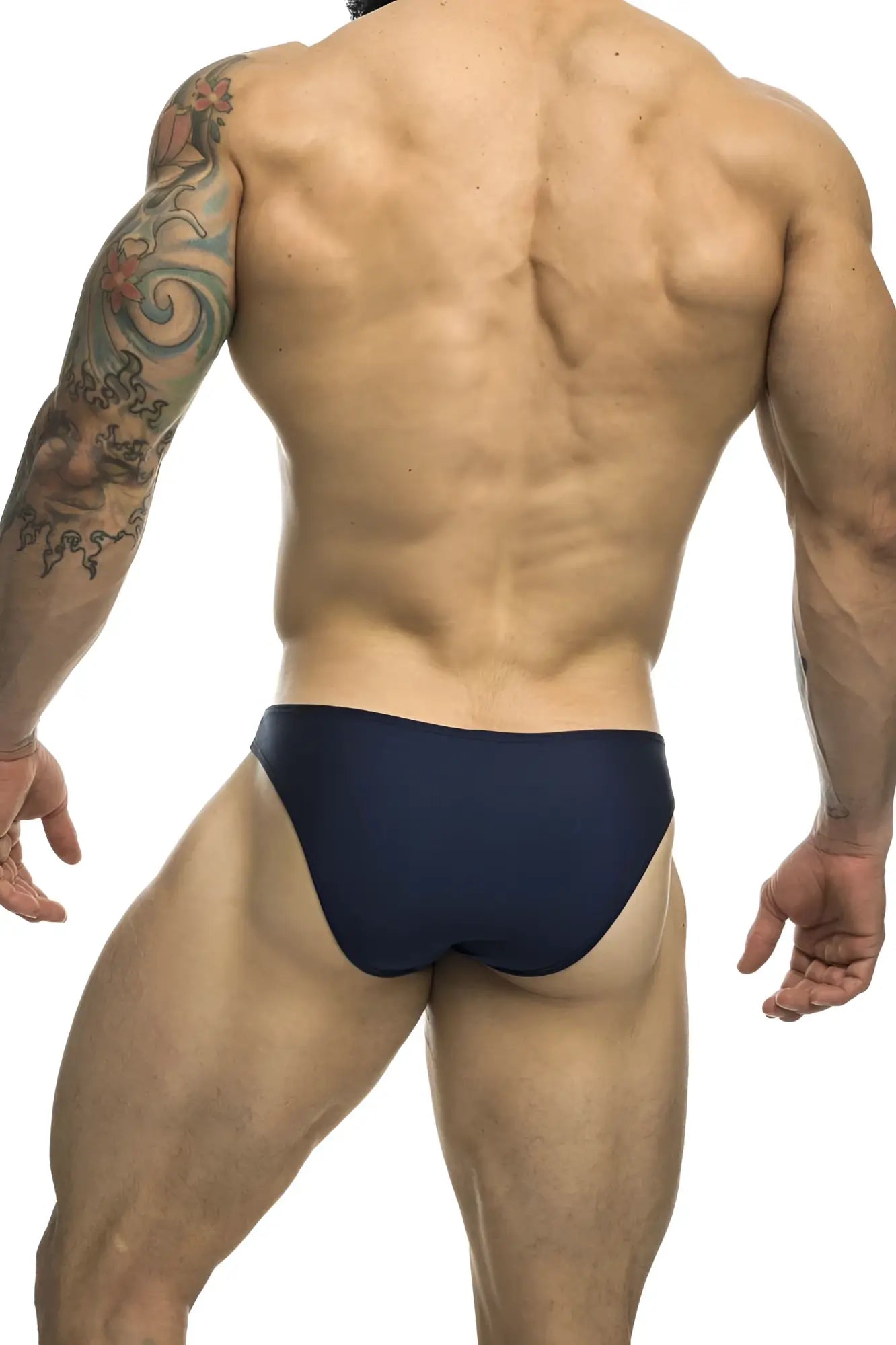 Navy blue classic bikini briefs by justin plus simon made from soft breathable fabric for everyday comfort