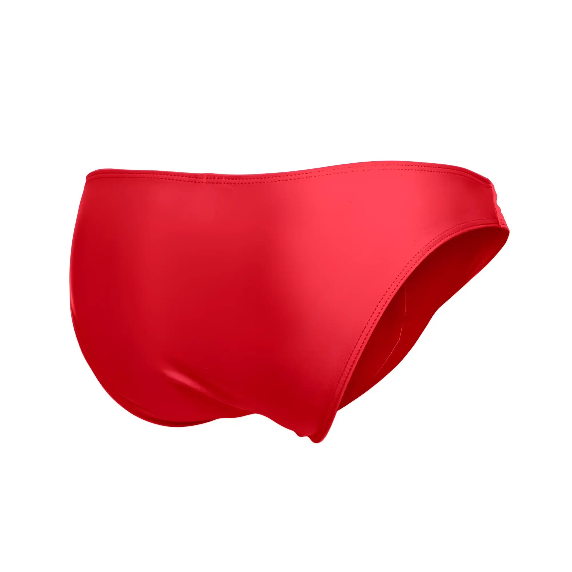 Vibrant red justin simon xsj01 classic bikini swim trunks with sleek smooth fabric finish for stylish beachwear
