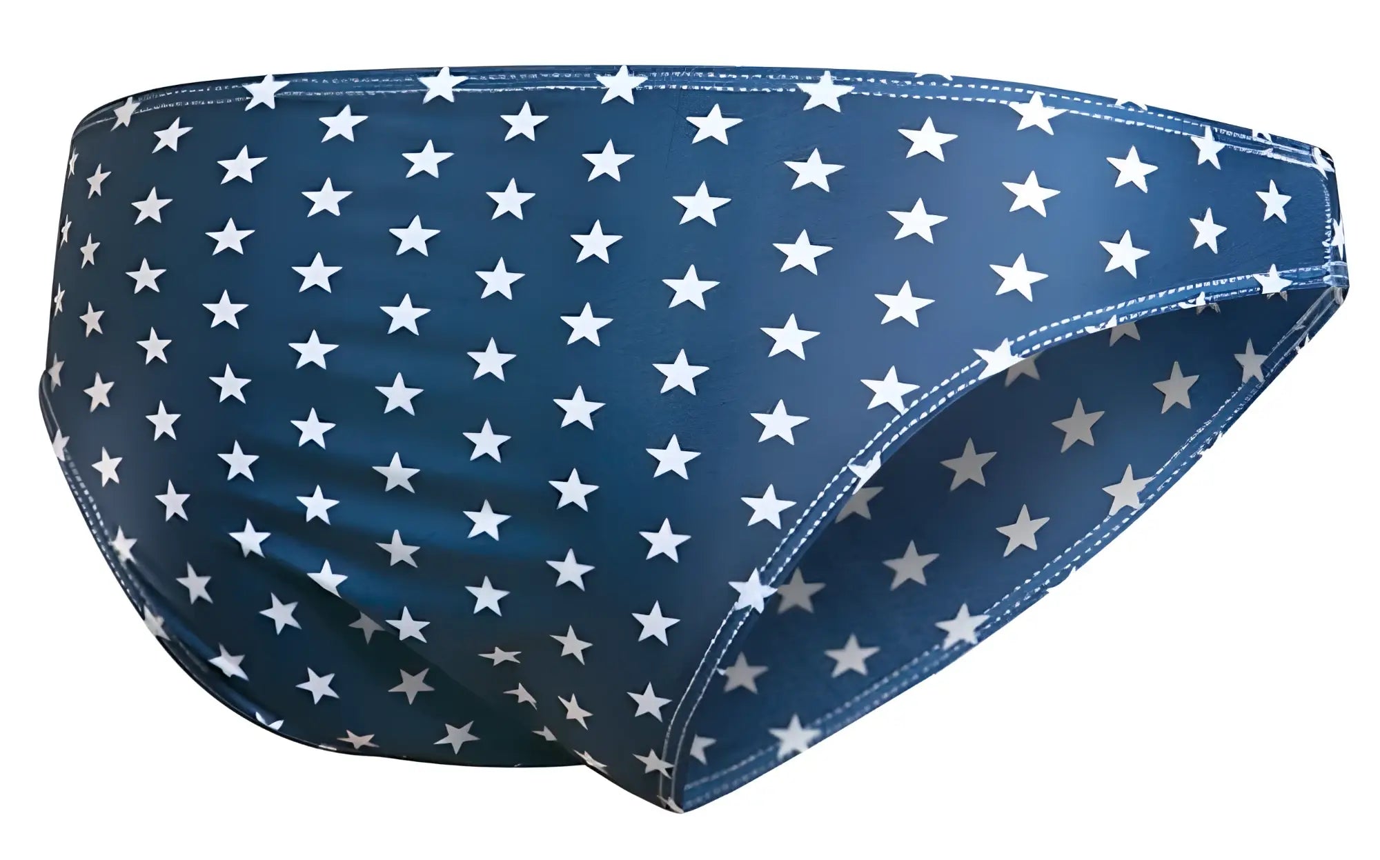 Blue swim trunks justin simon xsj01 classic bikini with white star pattern inspired by USA flag design