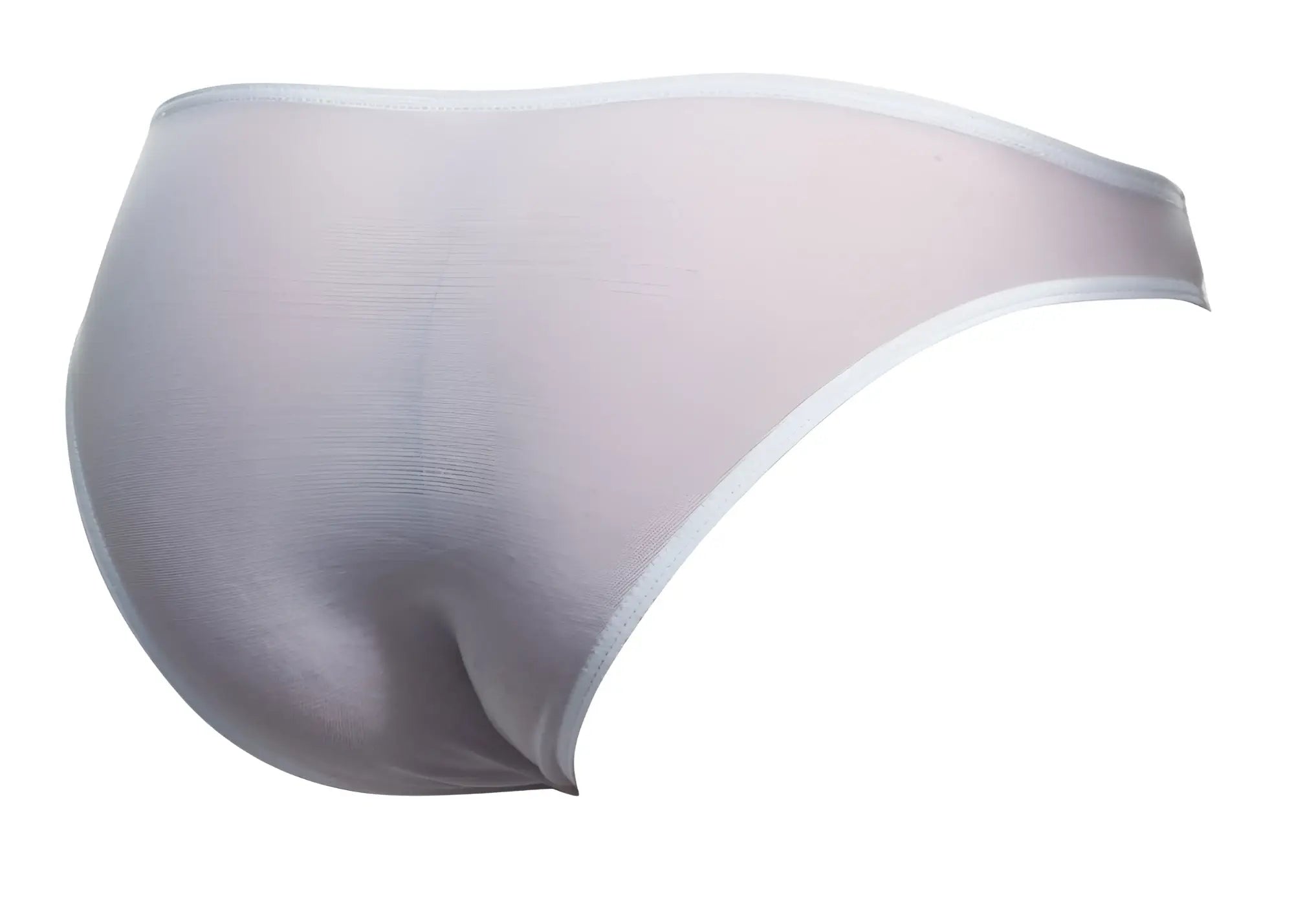 Justin simon xsj01 classic bikini white mesh briefs with transparent white mesh and seamless smooth design