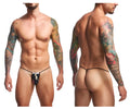 Black thong g-string with colorful floral pattern and thin elastic waistband from justin simon xsj02 classic psycodelic collection