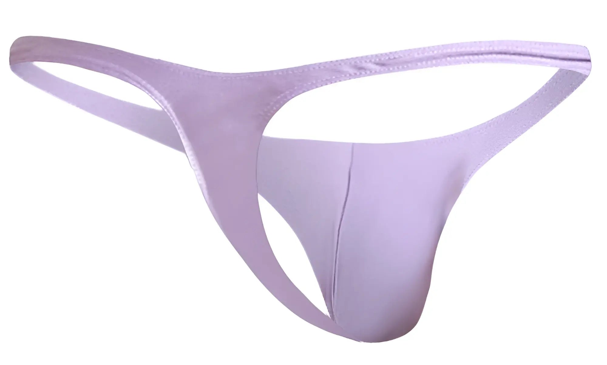 Lavender-colored justin simon xsj03 classic thong made of smooth stretchy fabric with minimalist design and thin straps