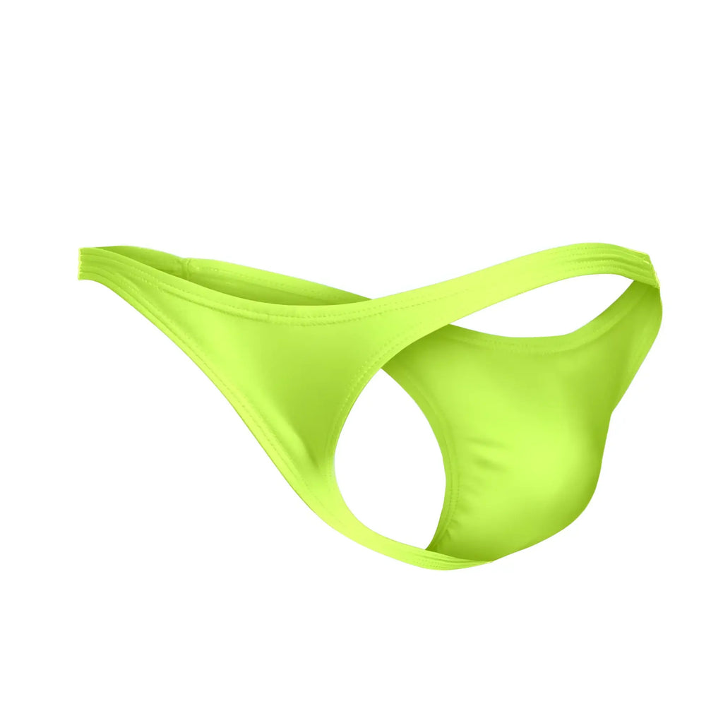 Justin plus Simon xsj03 classic thong in neon green made of smooth stretchy fabric with a sleek minimalist design