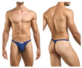 Blue thong from justin simon xsj03 classic thongs with a small white label at the front in peach navy color