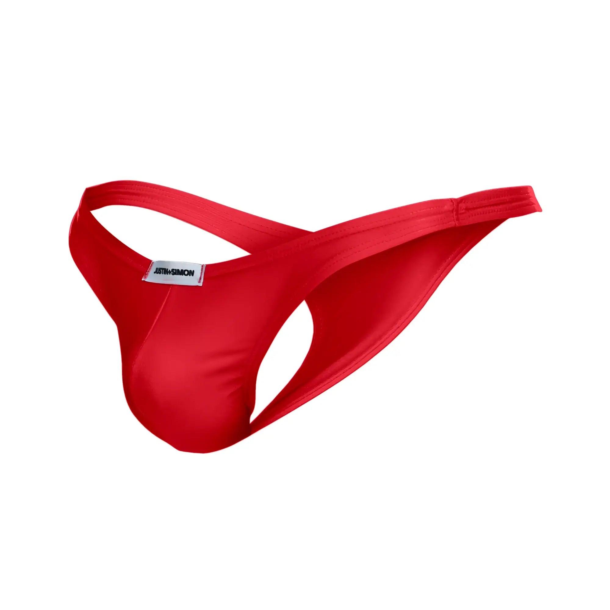 Red jammie simon thong made of smooth stretchy fabric with minimalist design in justin simon xsj03 classic thongs red