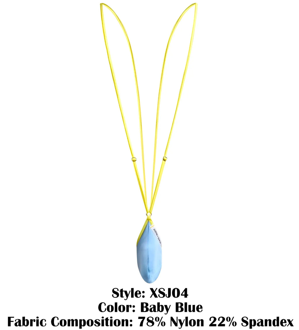Justin simon xsj04 sling color baby blue teardrop pendant necklace with vibrant yellow cord for stylish wear