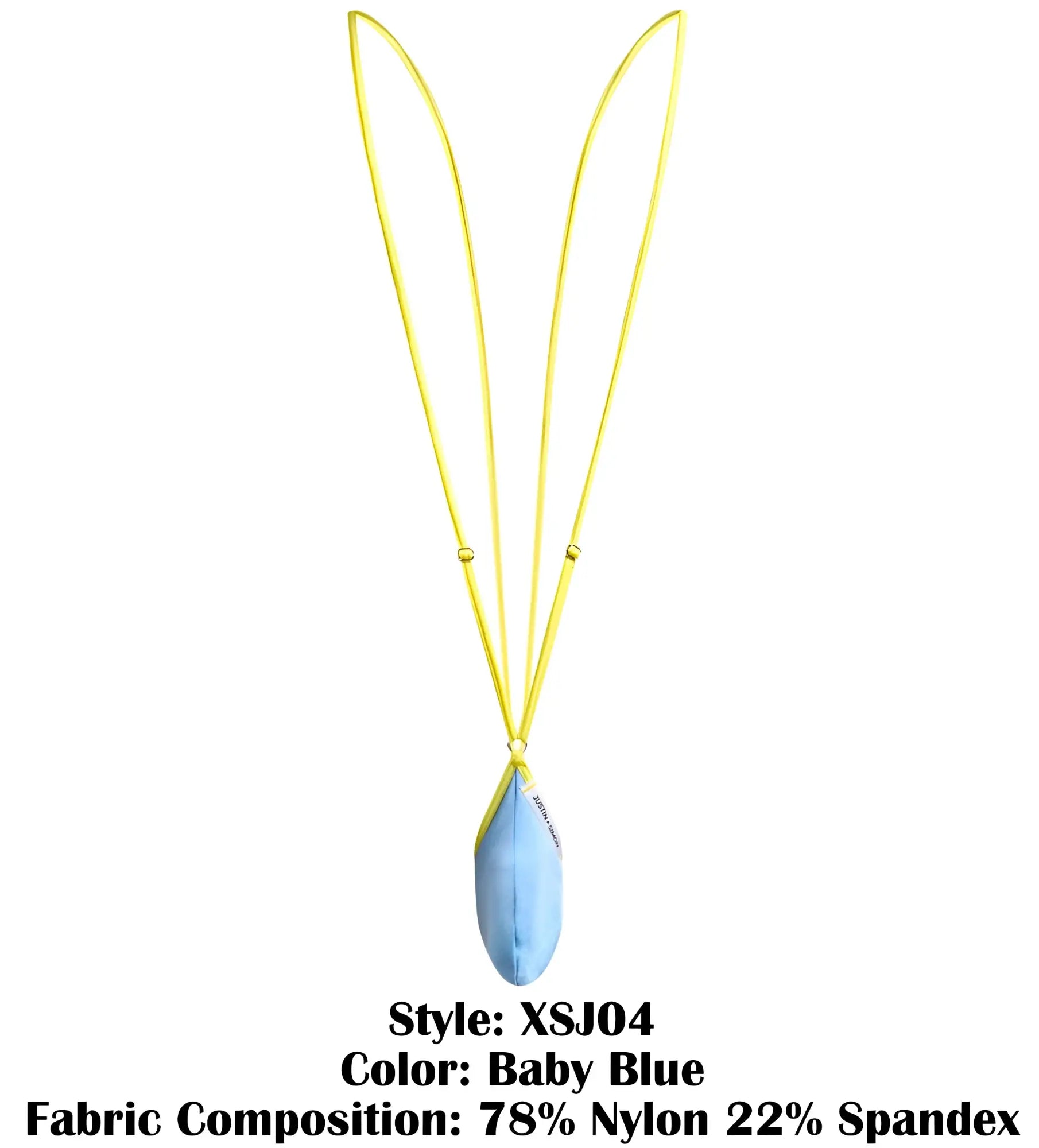 Justin simon xsj04 sling color baby blue teardrop pendant necklace with vibrant yellow cord for stylish wear