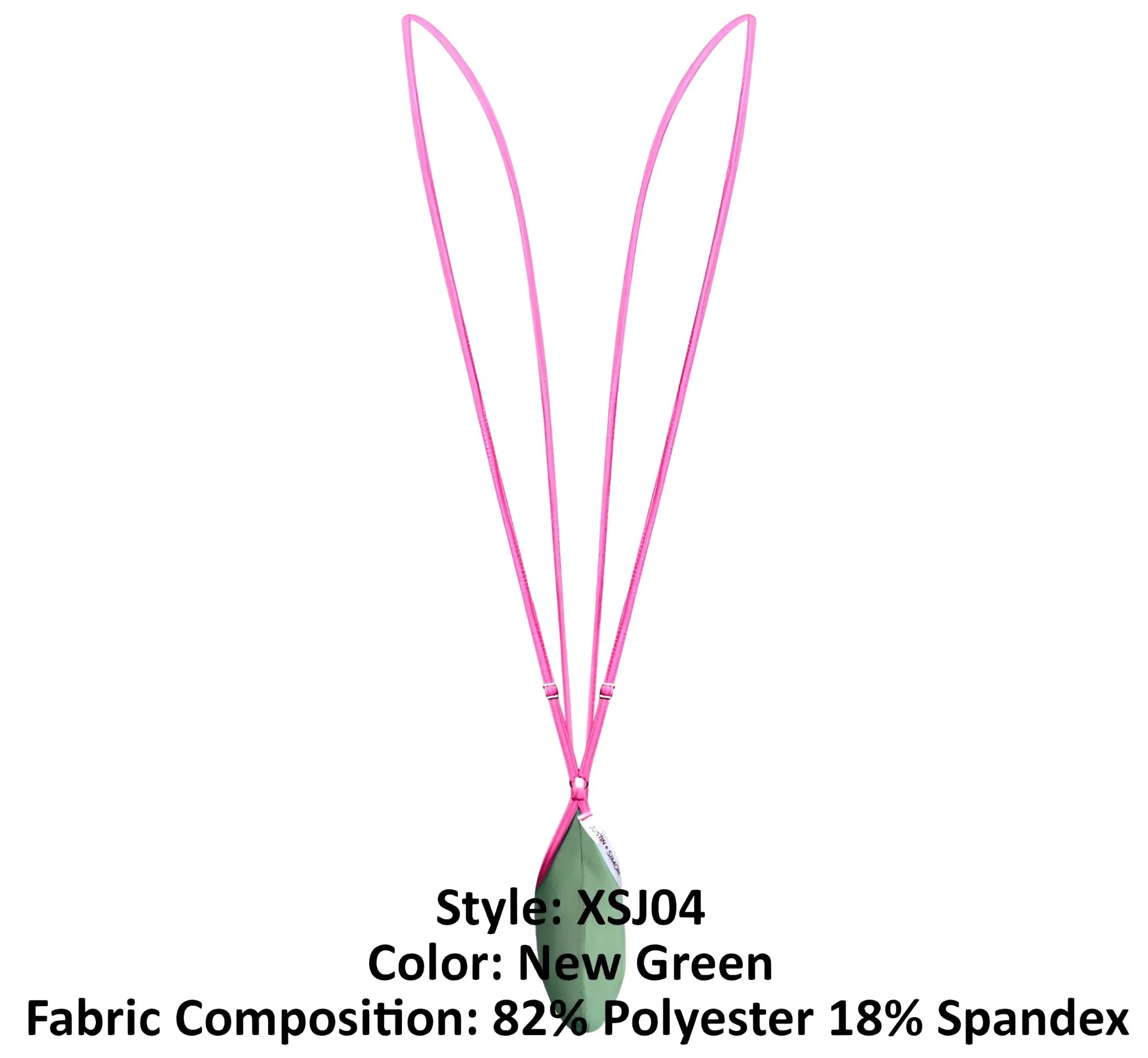 A vibrant pink justin simon xsj04 sling with three parallel straps and a central green tag in modern design