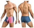 Men’s patriotic boxer briefs justin simon xsj08 classic boxer color usa flag with red white and blue stars and stripes design