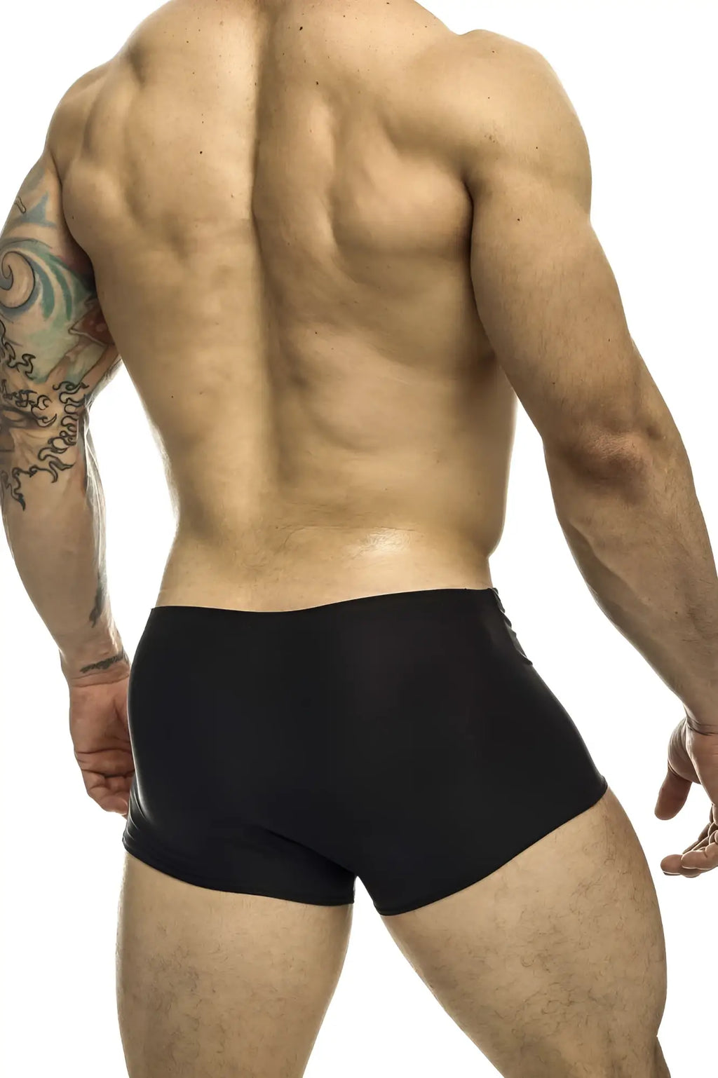 Justin simon xsj08 classic trunks black athletic briefs with smooth form-fitting material for active wear