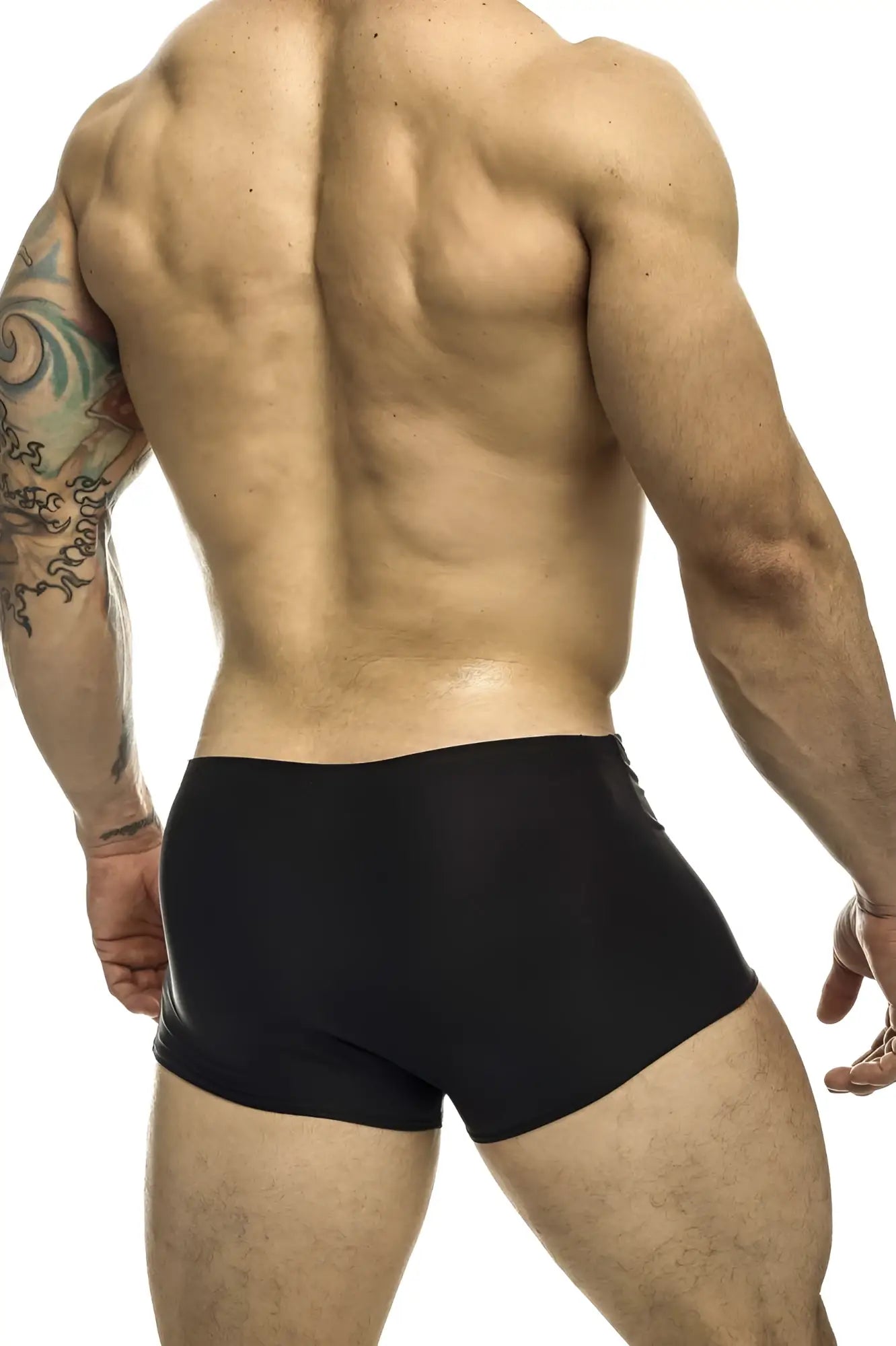 Justin simon xsj08 classic trunks black athletic briefs with smooth form-fitting material for active wear
