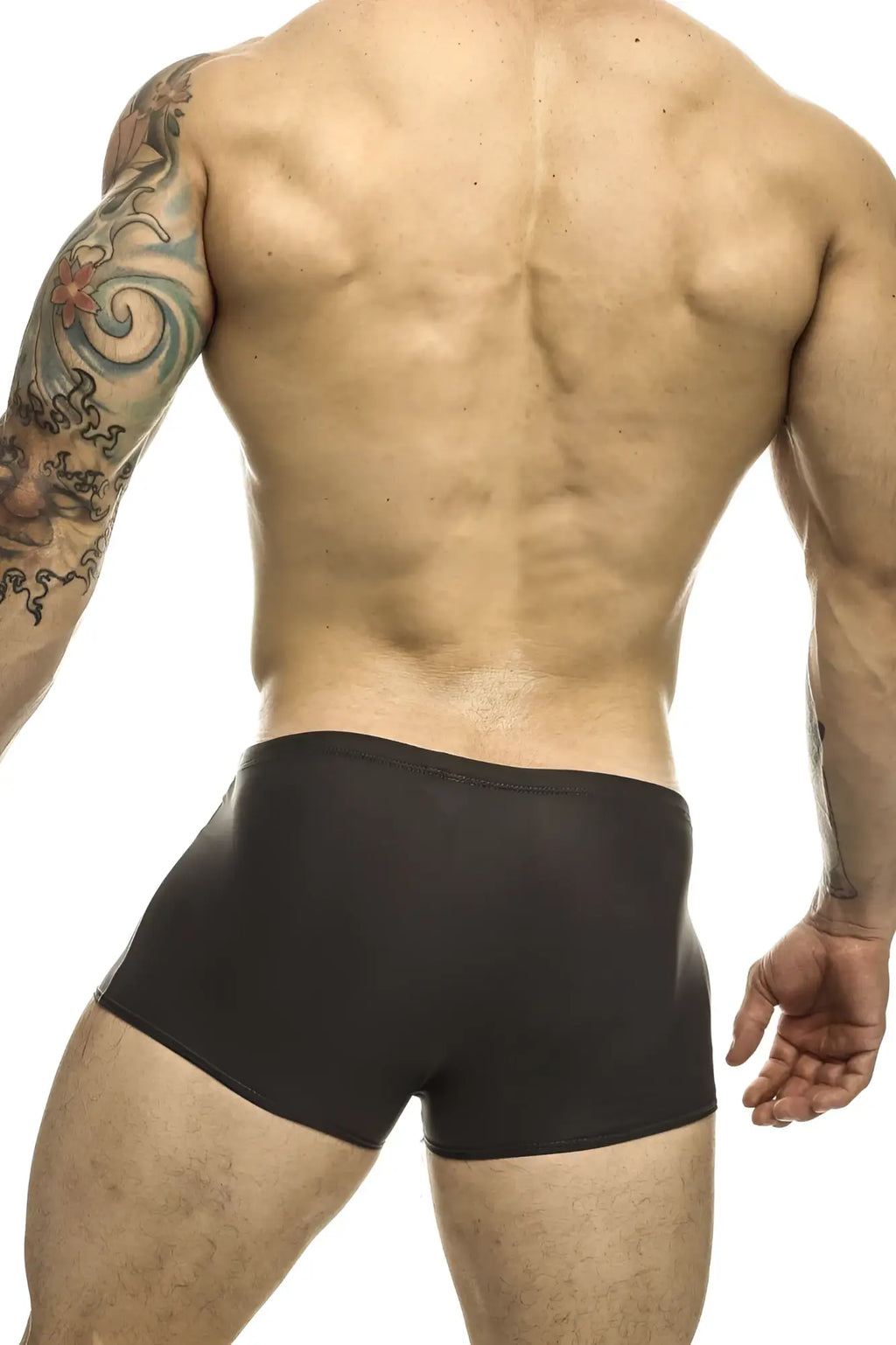 Justin simon xsj08 classic trunks in gray feature smooth stretchy fabric for a comfortable form-fitting fit
