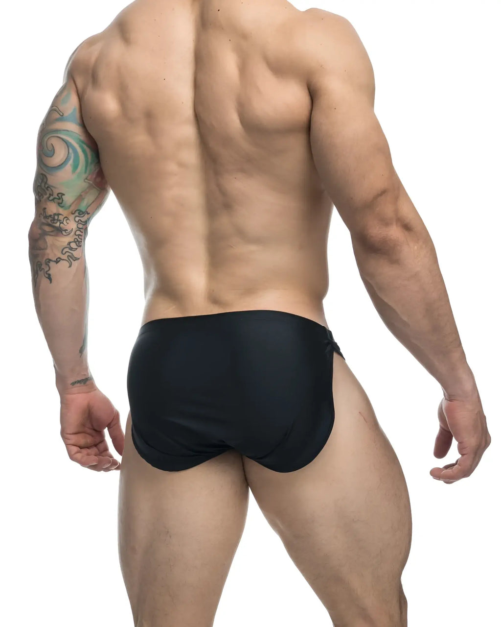 Justin simon xsj09 black running shorts in form-fitting sleek minimalist design suitable for active use