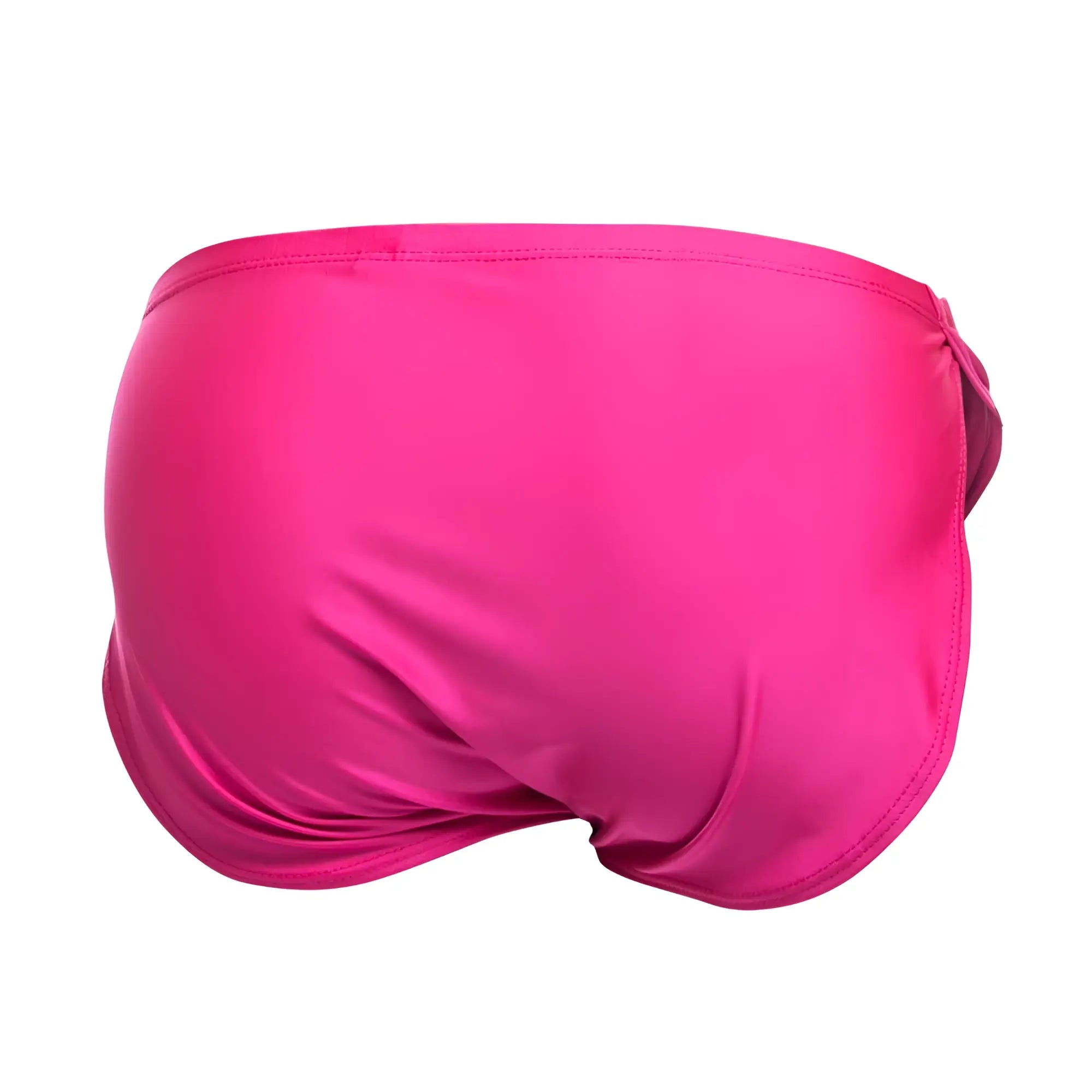 Justin+Simon xsj09 running shorts in hot pink with smooth satin-like fabric and side tie closure