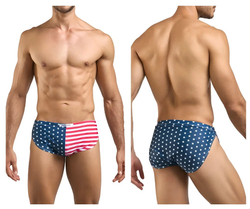 Justin simon xsj09 running shorts with usa flag design in blue and red stretchy fabric with white stars