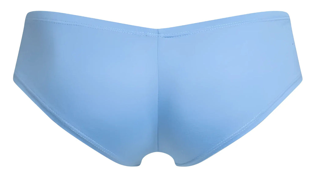 Justin+Simon xsj13 cheeky bulge boxer in peach blue with light blue smooth texture and seamless design for women