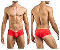Justin Simon xsj13 cheeky bulge boxer in peach red with a snug fit and elastic waistband for men