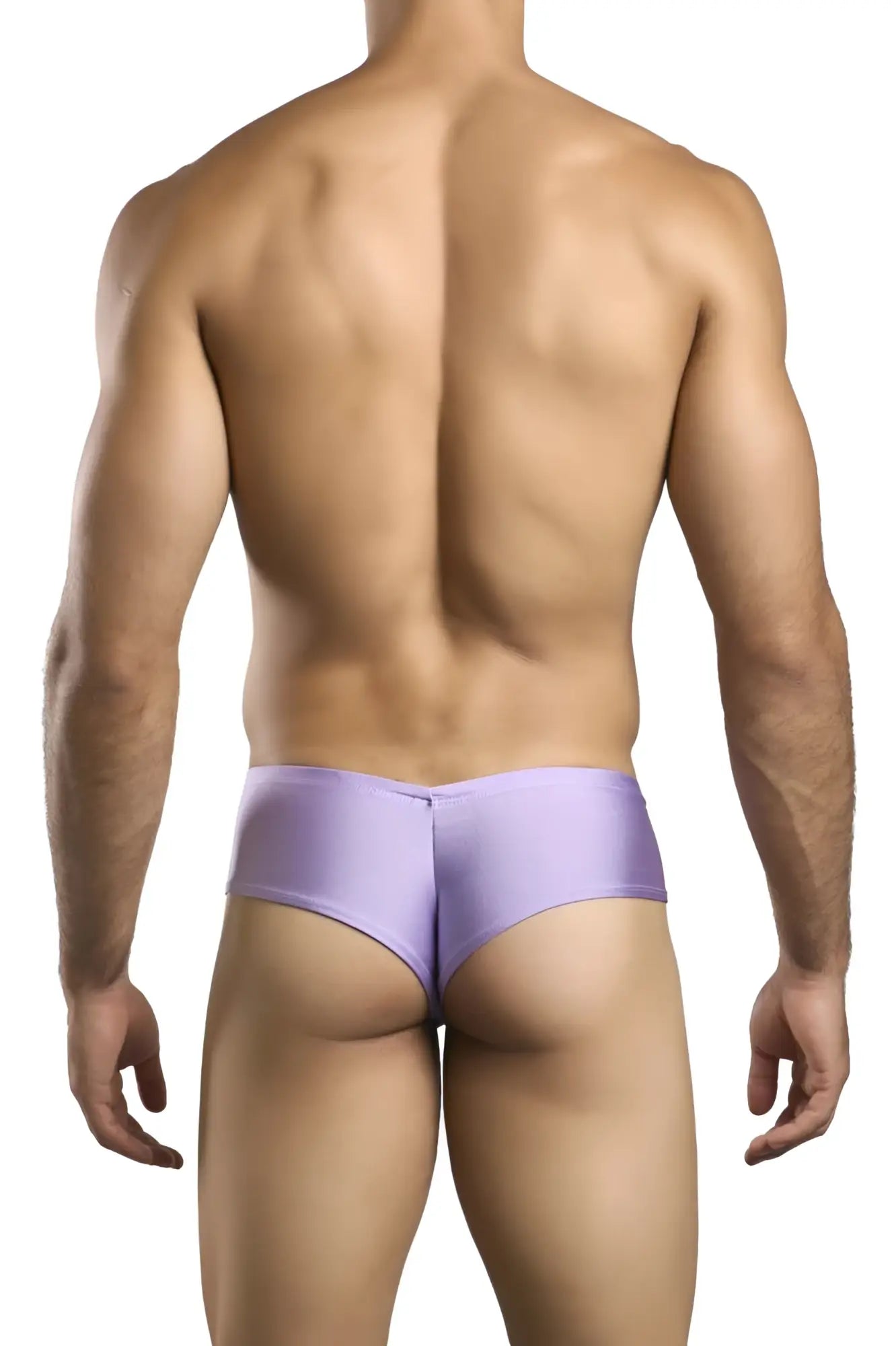 Lavender satin briefs in justin simon xsj22 cheek briefs lilac color with smooth fabric and comfortable fit