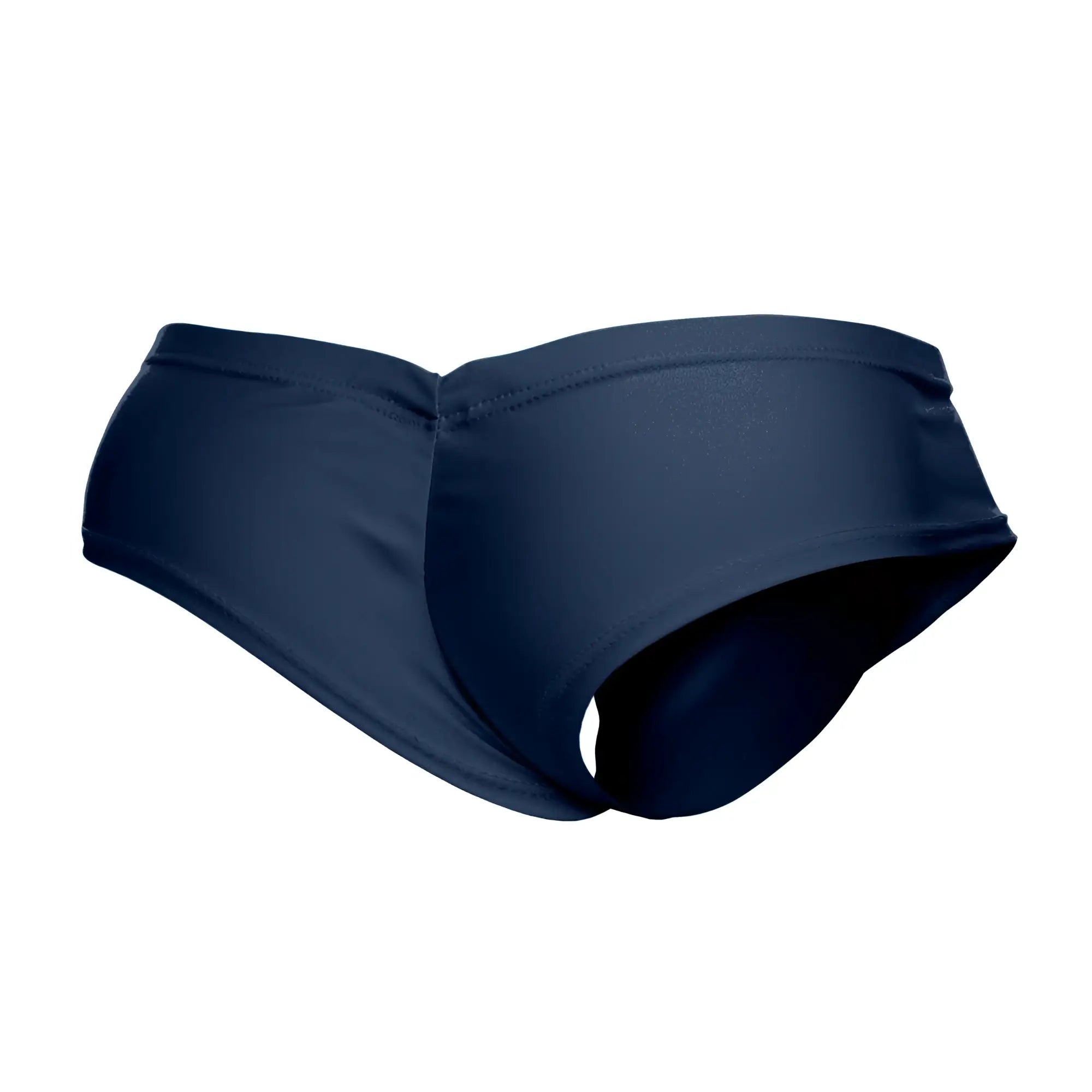 Navy blue justin simon xsj22 cheek briefs with smooth stretchy fabric and seamless design for comfortable swimwear