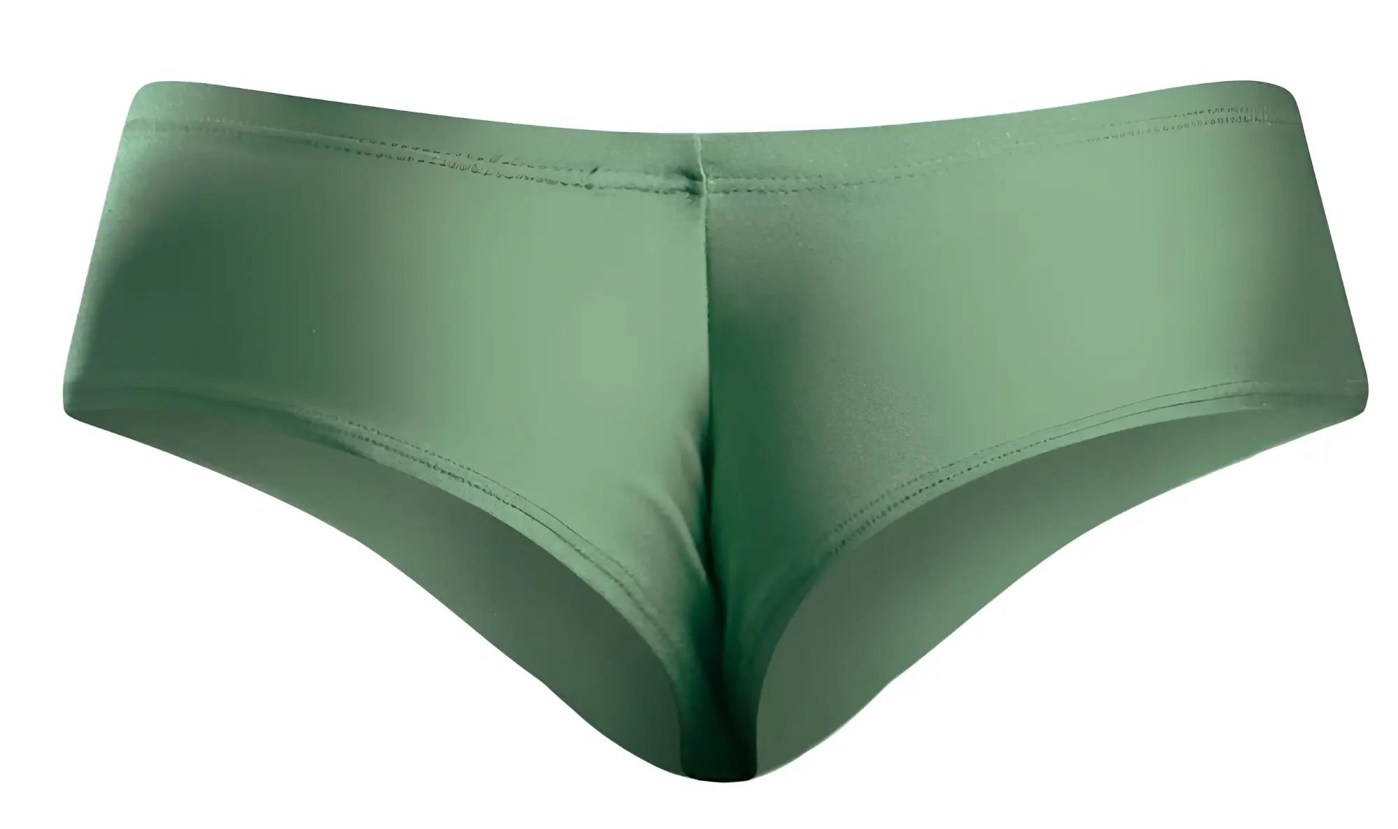 Justin simon xsj22 cheek briefs in new green feature sleek solid color smooth form-fitting fabric and clean waistband stitching