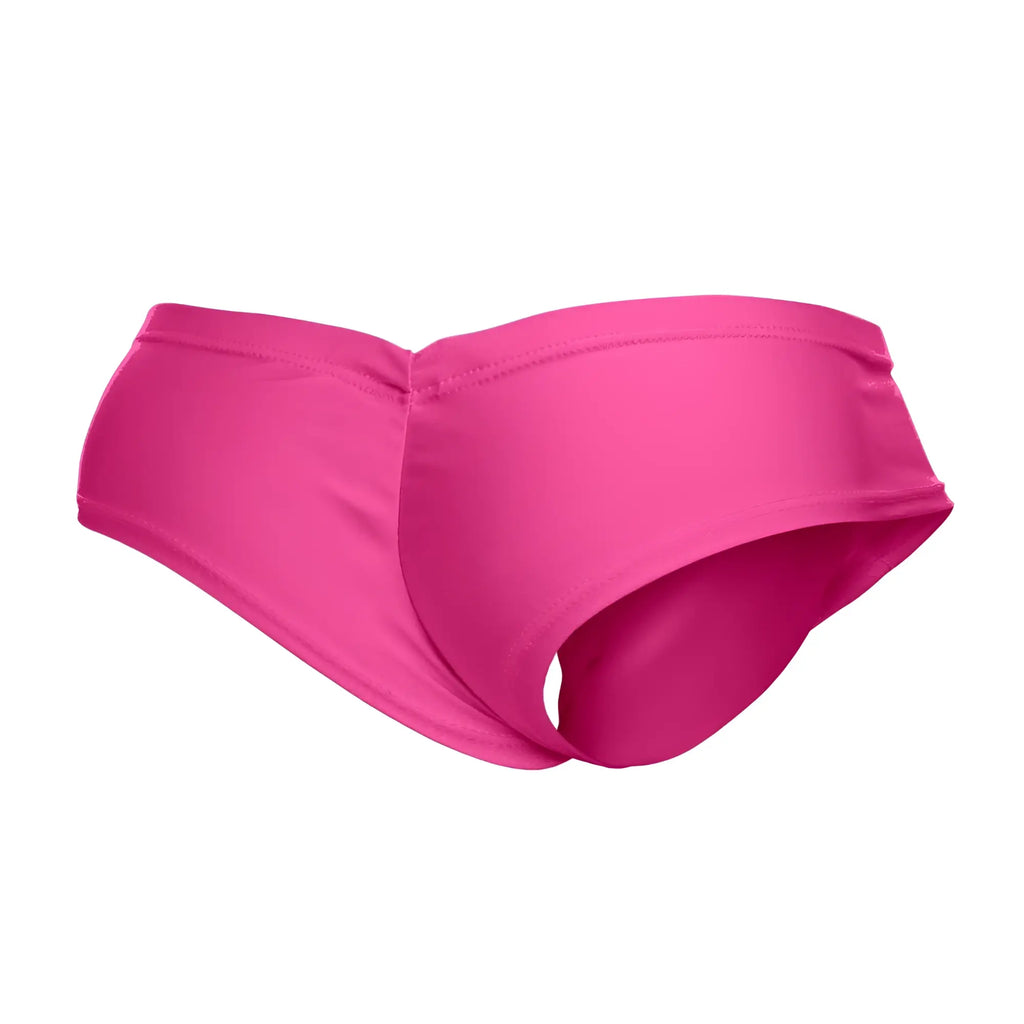 Bright pink justin simon xsj22 cheek briefs with smooth stretchy fabric and seamless design for comfortable swimwear