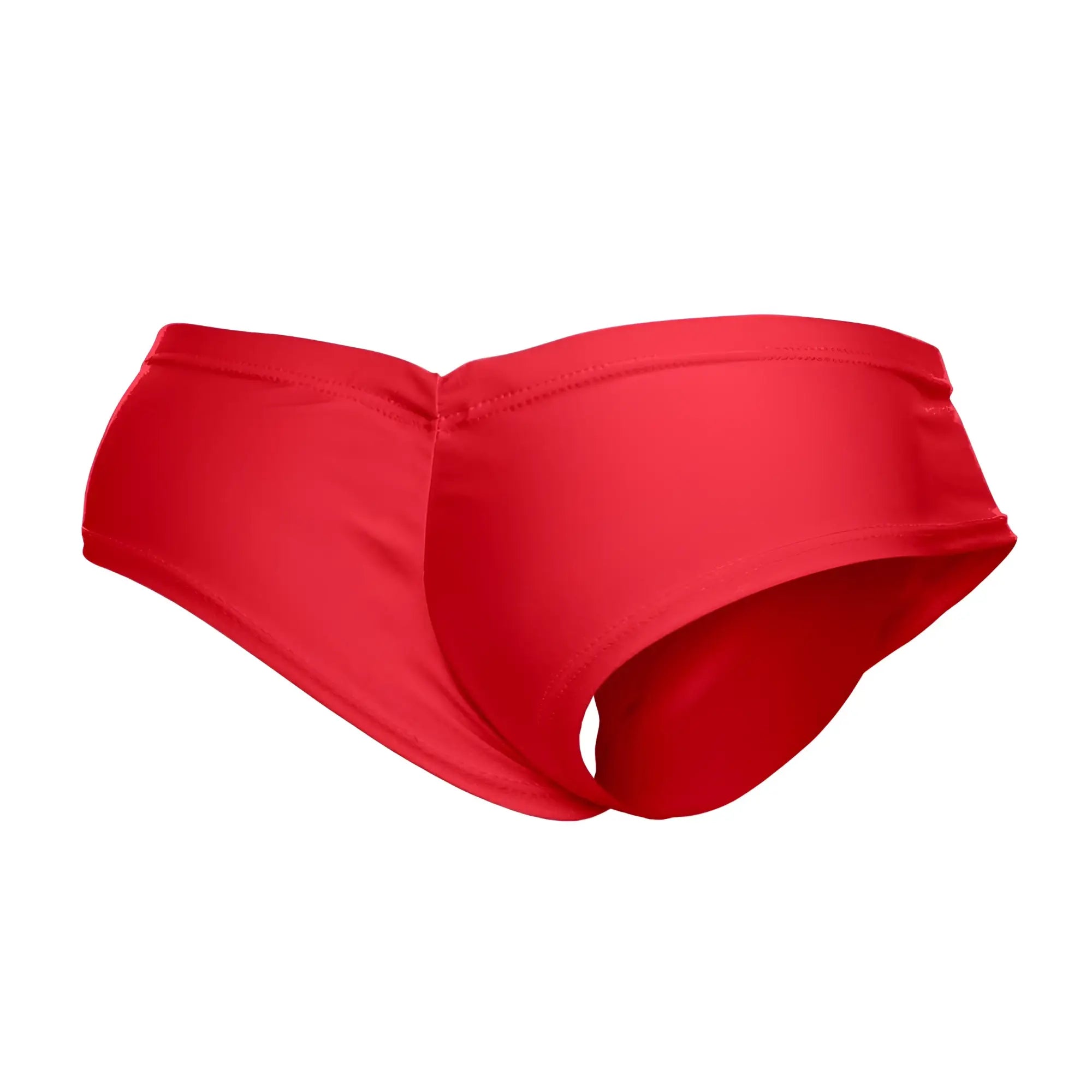 Red swim trunks justin simon xsj22 cheek briefs in smooth stretchy fabric with seamless design