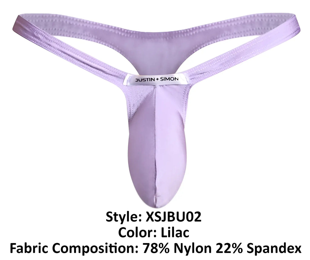 Lilac justin + simon bulge thong made of 78 nylon and 22 spandex comfortable for everyday wear
