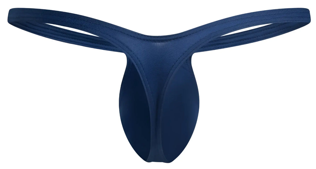 Deep navy blue justin simon xsjbu02 bulge thong made of smooth stretchy fabric with sleek minimalist design