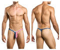 Justin plus simon xsjbu02 bulge thong in usa flag colors red white and blue showing the back side