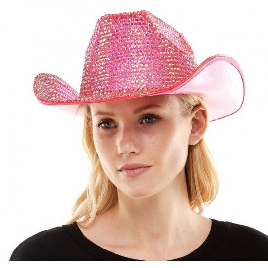 SOMBRERO DE VAQUERO CON DIAMANTES DE IMITACIÓN