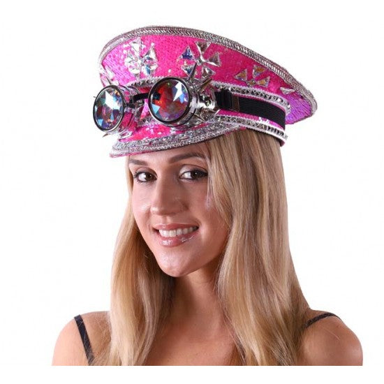 SOMBRERO DE FESTIVAL CON LENTEJUELAS Y GAFAS