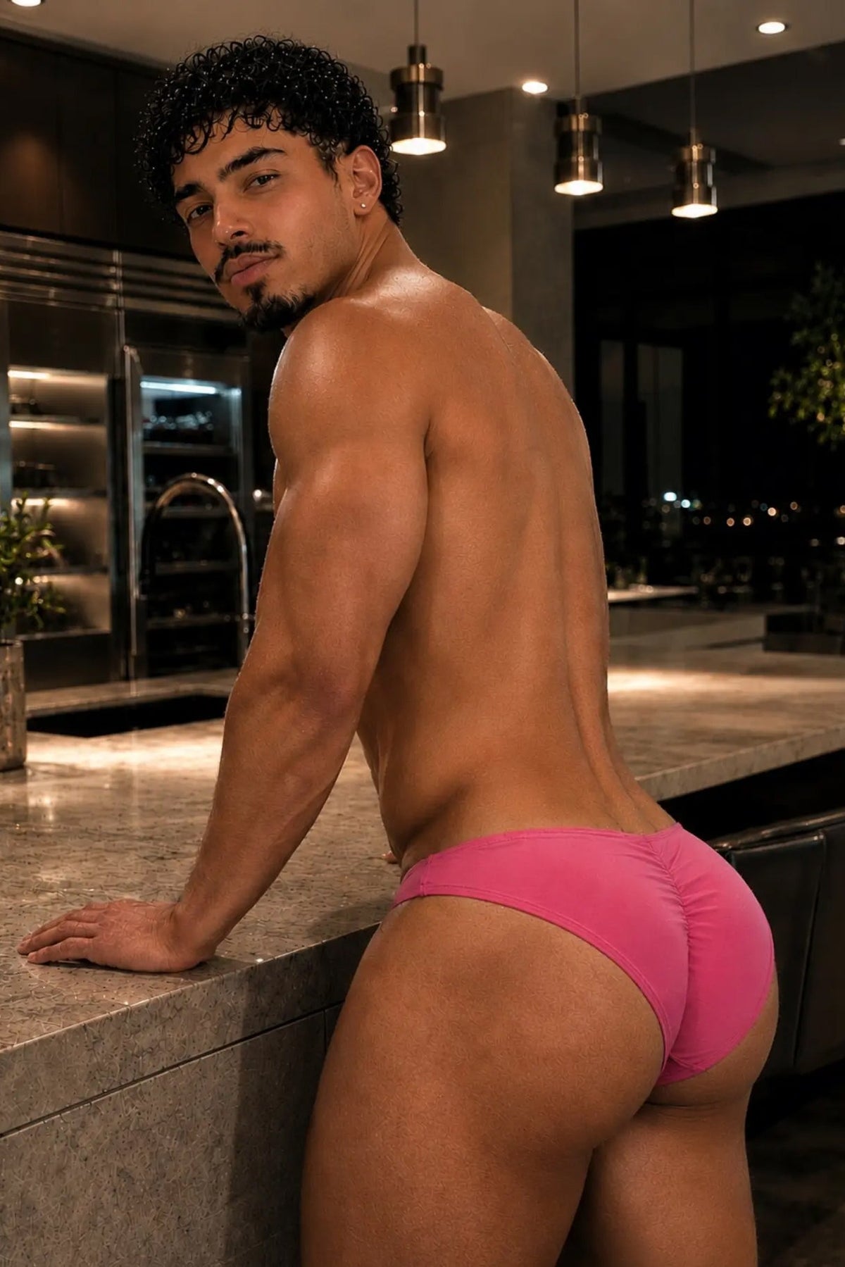 JJ Malibu Men's Classic Scrunch-Butt Swim Briefs - Bubblegum Pink