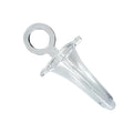 Kink Industries clear, cone-shaped anal proctoscope with a circular finger-grip handle on a white background.