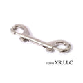Kink Industries nickel-plated die-cast double-ended bolt snap hook with a polished silver metallic finish.