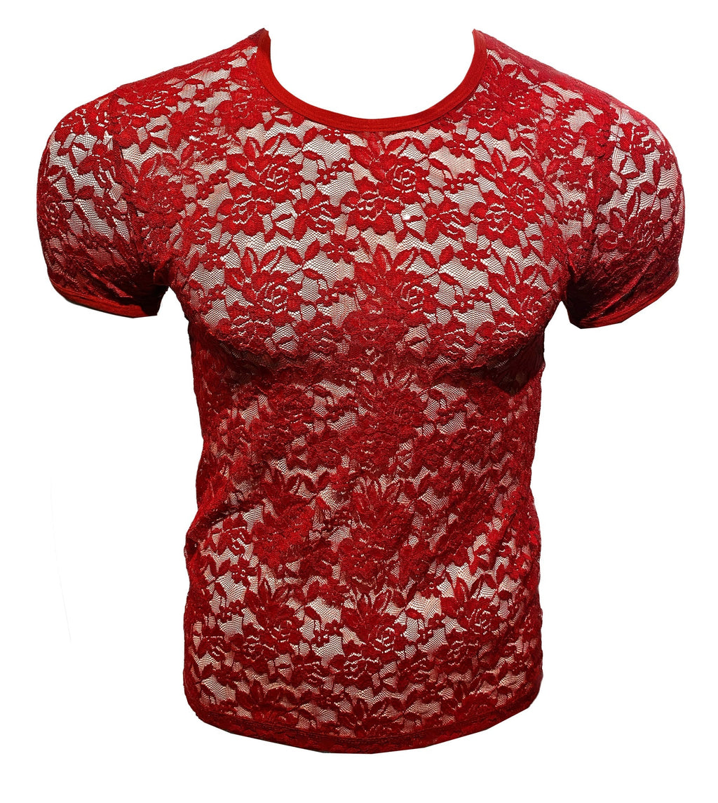 Knobs SF Lace Tee - Red