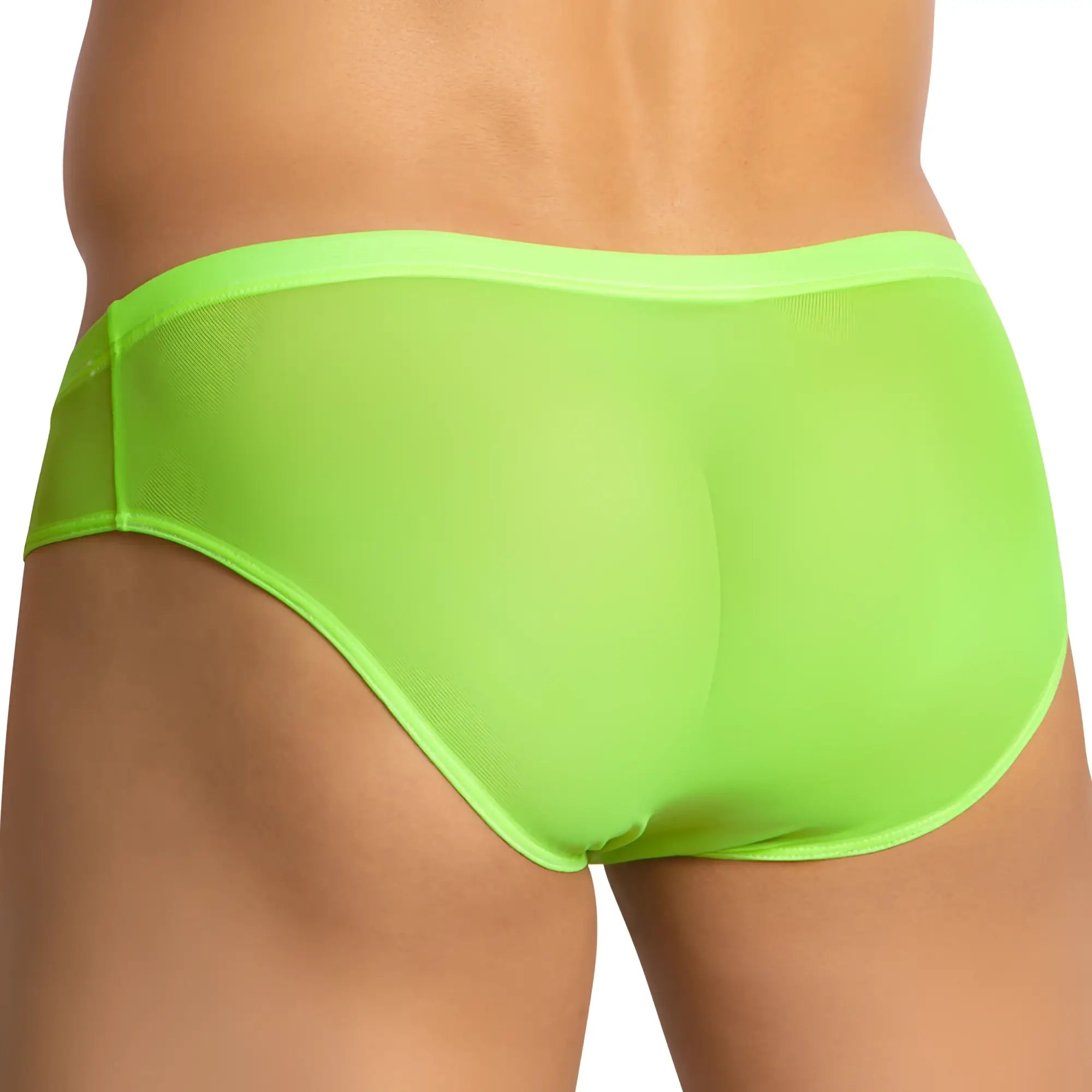 Kyle KLI045 bikini brief in bright neon green mesh with smooth seamless design for comfortable wear